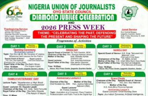 NUJ OYO COUNCIL RELEASES WEEK-LONG PROGRAMME FOR 60TH ANNIVERSARY